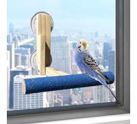 FlidRunest Bird Perch Stand with Suction Cup for Window Mirror Shower, Bird Window Paw Grinding Perch Toy for Small Medium Parrot Parakeet Cockatiel Concure Budgie Macaw Finch Lovebirds T Shape