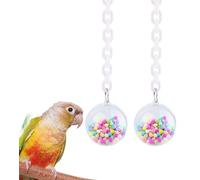 FlidRunest Bird Toys, 2 Pack Parrot Pull Clear Ball Colorful Acrylic Ball Toys Bird Chew Toys for Parrot, African Grey, Conure, Parakeet, Cockatiel, Cockatoo, Macaw, and Similar Birds