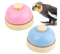 FlidRunest Bird Toys, Parrot Training Bell, 2 Pack Bird Tell Bell Chew Toys, Pet Training Bell Toy, Bird Cage Toy for Parrots, Parakeets, Conures, Cockatiels, Dogs