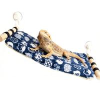 FlidRunest Exact-Large Bearded Dragon Hammock for Winter Warm, Suction Cups Reptile Bridge Hammock, Soft Lizard Lounger Hanging Tank Beds Habitat Décor for Hiding& Climbing Snake Gecko Lizard