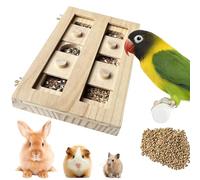 FlidRunest Extra-Large Wooden Bird Foraging Box Toy, Bird Puzzle Toy Seed Food Feeder, Enrichment Foraging Toy for Parrot, Parakeet, Cockatiel, Conure, Sun Conures, African Grey, Macaw