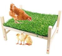 FlidRunest Extra-Large Wooden Chicken Toys, Natural Chicken Foraging Bed Toy for Coop, Multifunctional Training Perch Stand and for Poultry Chick, Hens, Rats