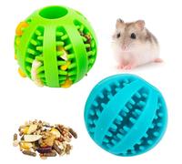 FlidRunest Hamster Foraging Ball Toy Puzzle, 2 PCS Hamster Treat Ball for Teething, Small Animals Slow Feeder, Food Hide Treat Dispensing Snuffle Game Interactive Toy for Guinea Pig, Rat