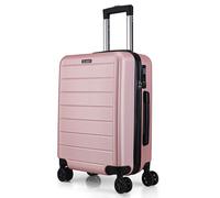FLIEE Cabin Suitcase Hard Shell | 55x40x20cm Cabin Luggage | Lightweight Suitcase | Aluminum Telescopic Handle | TSA 3 Digit Combination Lock | 4 Dual Spinner Wheels (Rose, Cabin 20'')
