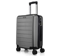 FLIEE Cabin Suitcase Hard Shell | 55x40x20cm | Lightweight | Aluminum Telescopic Handle | TSA 3 Digit Combination Lock | 4 Dual Spinner Wheels (Grey, Cabin 20'')