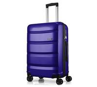 FLIEE Medium Suitcase Hard Shell | Lightweight Suitcase | Aluminum Telescopic Handle | TSA 3 Digit Combination Lock | 4 Dual Spinner Wheels | Medium 24" Hold Check in Luggage (Blue, Medium 24'')