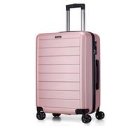 FLIEE Medium Suitcase Hard Shell | Lightweight Suitcase | Aluminum Telescopic Handle | TSA 3 Digit Combination Lock | 4 Dual Spinner Wheels | Medium 24" Hold Check in Luggage (Rose, Medium 24'')