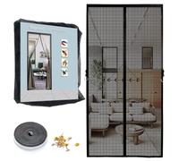 Fliegengitter Magnetic Insect Protection Door, 200 x 270 cm, Balcony Door, Black, Professional Insect Protection, Balcony Door, Expand to 4 cm on Each Side for Balcony Door, Patio Door