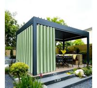 Fliegengitter Outdoor Curtains, Thermal Curtain, Cold Protection, W 132 x H 260 cm, Privacy Screen, Sun Protection, Holes Top and Bottom Punch for Porch, Pergola, Arbor, Light Green