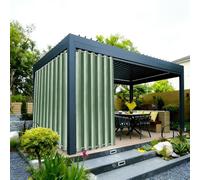 Fliegengitter Outdoor Curtains, Thermal Curtain, W 190 x H 260 cm, Against Cold, Weatherproof, Removable, for Porch, Gazebos, Pergola, Gardens, Green