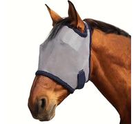 Fliegenmaske Pferd mit UV Schutz Atmungsaktiv Ohrenschutz Komfortfleece Weiches Mesh Geeignet für Reiten Training Ausritt
