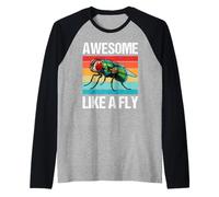 Flies Awesome Like a Fly Raglan Baseball Tee