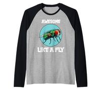 Flies Awesome Like a Fly Raglan Baseball Tee