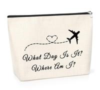 Flight Attendant Gift Makeup Bag Gifts for Traveling Airline Stewardess Flight Attendant Graduation Gifts Thank You Gifts for Flight Crew Flight Student Graduation Presents Travel Zipper Pouch