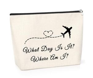 Flight Attendant Gift Makeup Bag Gifts for Traveling Airline Stewardess Flight Attendant Graduation Gifts Thank You Gifts for Flight Crew Flight Student Graduation Presents Travel Zipper Pouch