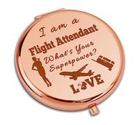 Flight Attendant Gifts for Women Travel Compact Pocket Makeup Mirror Stewardess Appreciation Gift School Graduation Gift Pilot Aviation Folding Makeup Mirror Pilot Airline Flight Training Present