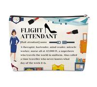 Flight Attendant Gifts Makeup Bag Pilot Aviation Gift for Women Flight School Graduation Gift for Daughter Sister Cosmetic Bags Stewardess Appreciation Birthday Thanksgiving Retirement Gifts
