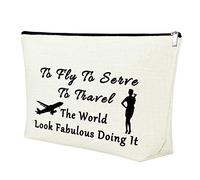 Flight Attendant Gifts Makeup Bags Traveling Gift for Women Pilot Flight School Graduation Christmas Birthday Gift for Flight Attendant Stewardess 25x17CM Toiletry Bag Travel Pouch
