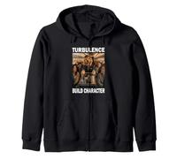 Flight Attendant Golden Retriever Turbulence Build Character Zip Hoodie