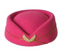 Flight Attendant Hat Rosy Stewardess Costume Felt Flight Attendant Costume for Halloween Party Cosplay & Performance S