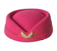 Flight Attendant Hat Rosy Stewardess Costume Felt Flight Attendant Costume for Halloween Party Cosplay & Performance M