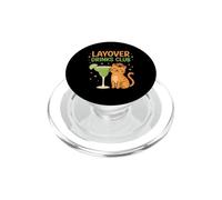Flight Attendant Layover Drinks Club Cat Lover PopSockets PopGrip for MagSafe