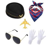 Flight Attendants Costume Suit Stewardesses Cosplay Accessories For Halloween Party For Costume Parties