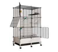 Flight Bird Cage 54 Inch Height Bird Cage Metal Bird House With wheel Rolling For Parrots Conure Lovebird Cockatiel Birdcage For Birds