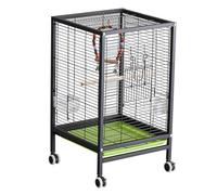 Flight Bird Cage, Bird Cage Large, with Universal Wheels, with Toy Package, Suitable for Small and Medium-sized(Black)