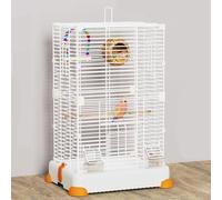 Flight Bird Cage, Iron Parrot Cage For Small Quaker Parrot, Cockatiel, Finch Lovebird Small-sized Birds Parrots Canary Pet Bird Cage, White