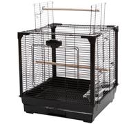 Flight Bird Cage Wrought Iron Bird Cage Plastic Bird Flight Cages With Bottom Tray Parrot Cage For Parakeet Lovebirds Birdcage For Birds(Black)