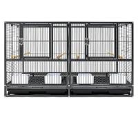 Flight Bird Cage Wrought Iron Bird Flight Cages With Bottom Tray Bird Cage Parrot Cage For Parakeet Lovebirds Birdcage For Birds(Black)