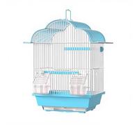 Flight Cage Birdcage Home Bird Villa Drawer Chassis Expansion Ports Handle Cockatiels Budgerigars Java Sparrows(Blue,Small)