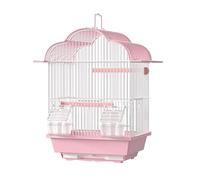 Flight Cage Birdcage Home Bird Villa Drawer Chassis Expansion Ports Handle Cockatiels Budgerigars Java Sparrows(Pink,Small)