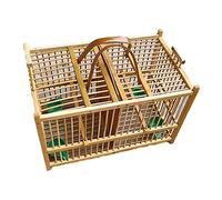 Flight Cage Creative Bamboo Handmade Birdcage One Grid Two Grids Bird House Pet Supplies Store Transport Square Home Outdoor Decoration Bird Cage (Two Grids)