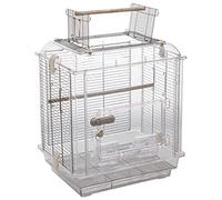 Flight Cage For Parakeets Household Acrylic Bird Cage, Transparent Parrot Ornamental Cage, Portable Travel Cage For Birds, Easy To Clean, Big Space(White-set1)
