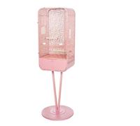 Flight Cage Leaf Shaped High Footed Birdcage Transparent Foreground with Door Multi Bird Home Decoration(Pink)
