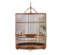 Flight Cage Round Chinese style Handmade Birdcage Drawer Chassis Portable Hangable Grosbeaks Sparrows