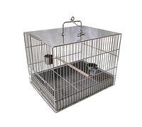 Flight Cage Stainless Steel Bird Cage Parrot Bathing Cage With Food Cup And Sticks Suitable For Small Medium-Sized Birds decor(Small)