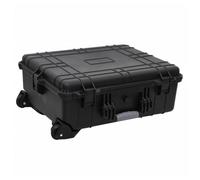 Flight Case Black 63x50x23cm ABS/PP Wheeled Lockable Foam Insert Travel Portable