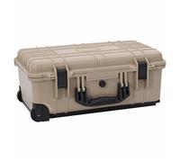 vidaXL Hard Case Sand 56 x 35 x 23 cm Polypropylene and ABS, Gadget Case, Modern, Durable, Rolling, Protective, Outdoor Electronics Storage, Compact Organizer Box, Wheels