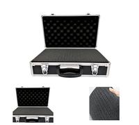 Flight case with Foam, C203 Aluminium Flight case, Black and Silver Protective Durable Case with Cubed Pick and Pluck Foam with Egg Shell Foam lid, Roc Cases C203, L 400mm x W 240mm x H 125mm