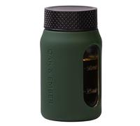 Flight Flask 100ml Hip Flask for Alcohol | Leakproof Glass Hip Flask with Protective Case | Small Pocket Flask for Men & Women | Whisky Travel Flask & Mini Spirit Bottle (Forest Green)