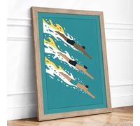 Flight in Formation Modern Framed Wall Art Print A1 (84.1×59.4cm) Oak,