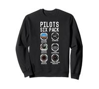 Flight Instruments Six Pack Aviation Aeroplane Pilots Sweatshirt