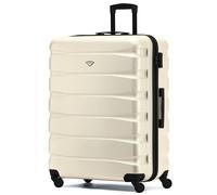 Flight Knight 29" Large Suitcase Check-in Hold Luggage Hard Shell 4 Wheels TSA Lock - Large 29" - 131L - Cream / Black