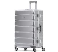Flight Knight 31" Large Check in Suitcase - Aluminium Frame, ABS Body Hold Luggage in Silver | Size: Cabin Flight Knight Silver Cabin