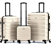 Flight Knight 45x36x20cm Cabin Case with Medium & Large Size Check-in Hold Luggage in Nude | Size: 3 Pack Flight Knight Nude 3 Pack