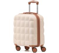 Flight Knight 45x36x20cm Hard Case Bubble Carry On Suitcase EasyJet Free Cabin Bag - 45x36x20cm - 25L - Cream / Tan