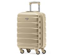 Flight Knight 55x35x20cm Cabin Carry Bag Hard Shell Suitcase 100+ Airline Approved - Champagne - 34L - 55x35x20cm